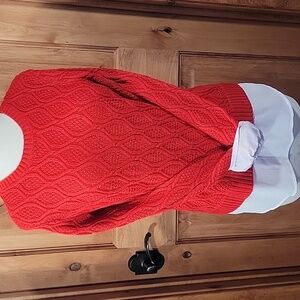 Elle Red Textured Knit Sweater